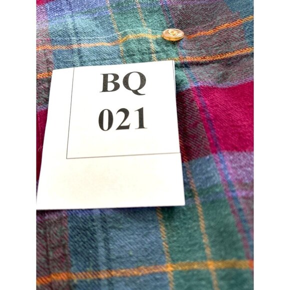 Chaps Ralph Lauren Shirt Mens Size M Multi Plaid Flannel Long Sleeves Flaw Missi - Picture 7 of 7